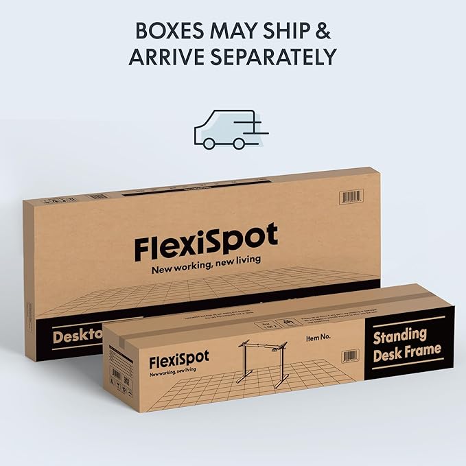 FLEXISPOT EN1 One-Piece Standing Desk with 1-Inch Thick Seamless Desktop, 60"x24" Electric Height Adjustable Desk for Home Office, Multi-Monitor Setups & Easy Assembly, White