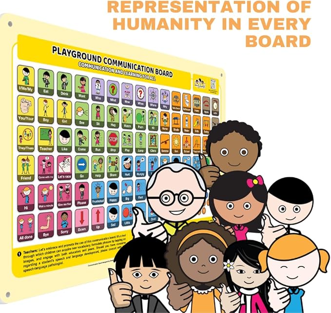 Outdoor Rated Plastic School Playground Communication Board - Weather-Proof Inclusive Communication Aid for Autism & Inclusive Play