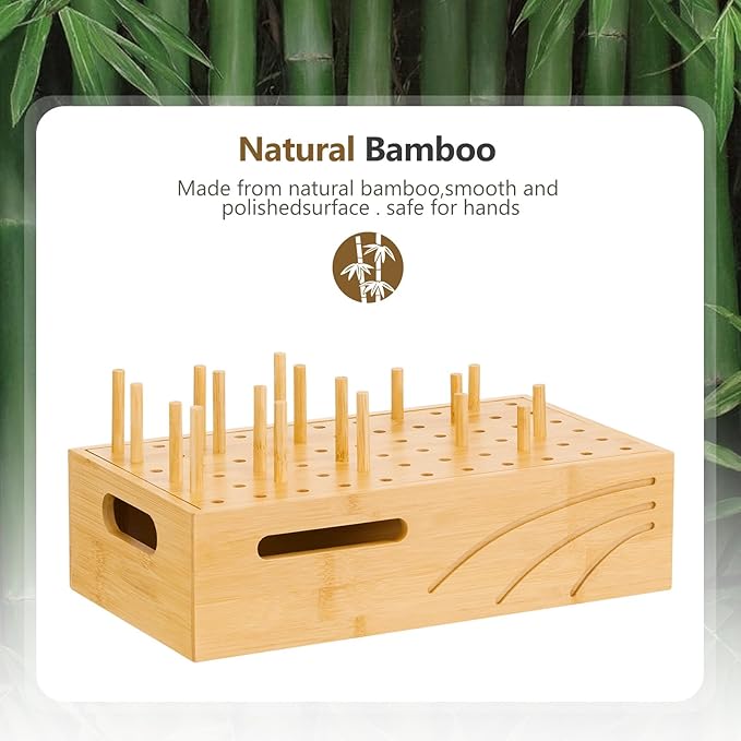 Cozivolife Bamboo Charging Station for Multiple Devices, Charger Organizer Desk Docking Stations Rack for Phones, Tablets, Laptop, Perfect to Work from Home (Natural, M)