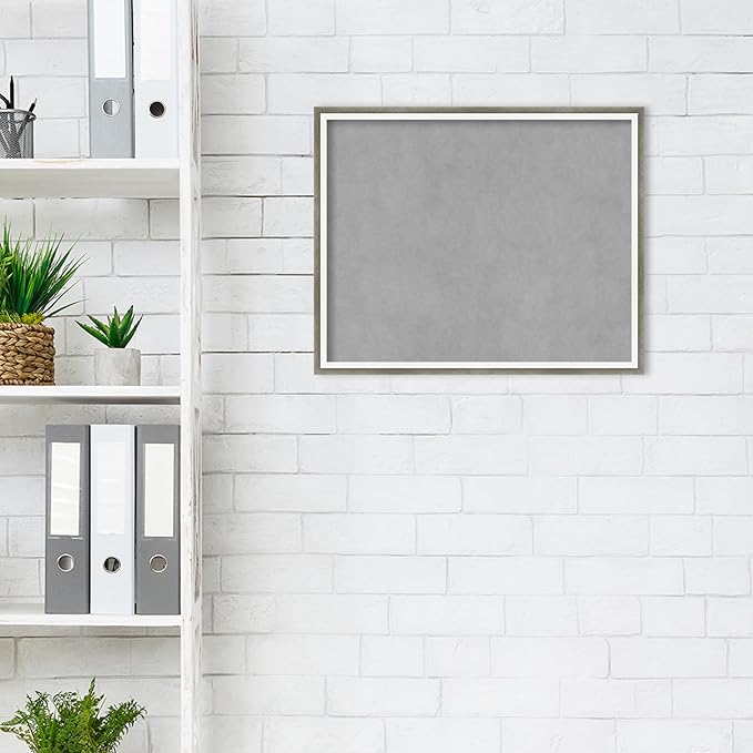 Amanti Art Silver Framed Magnetic Board 17x21 Small Vision Board for use with Magnets, 100% Metal Sheet to Display Items as Office Decor or for Home Organization in mudroom, Kitchen or Kids Room