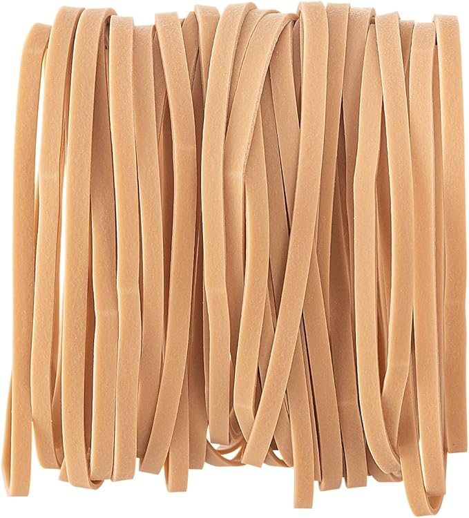 BILINNY Rubber Bands Size 33, Bulk Pack of 10lb (6,000) Tan Rubber Bands, 3.5"x1/8", Made In USA