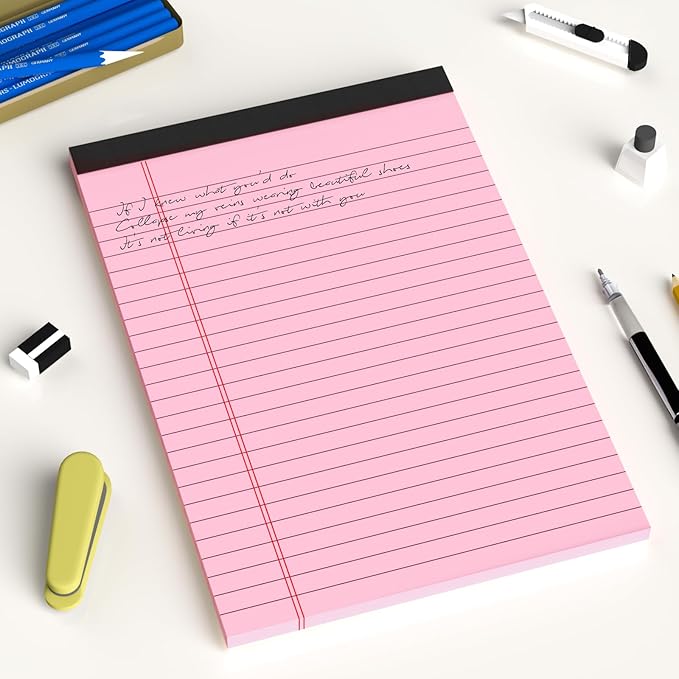 AILZFEI 12pcs Small Legal Pads 5x8 Colored Note Pads Paper College Ruled Notepad Clear Print Writing Pads 5 x 8 Legal Pads Perforated Narrow Ruled Pads of Paper (Multicolor)