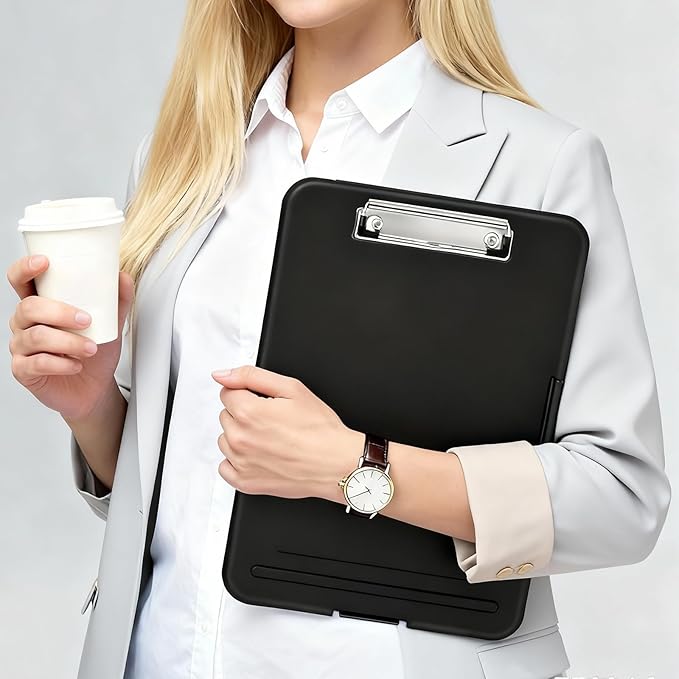 8 Pack Clipboard with Storage, High Capacity Storage Clipboard 8.5 x 11 with Pen Holder, Letter / A4 Size, Inner Plastic Folder Attached for Teacher Office Home, Size 13.4 x 9.4 x 0.9 in