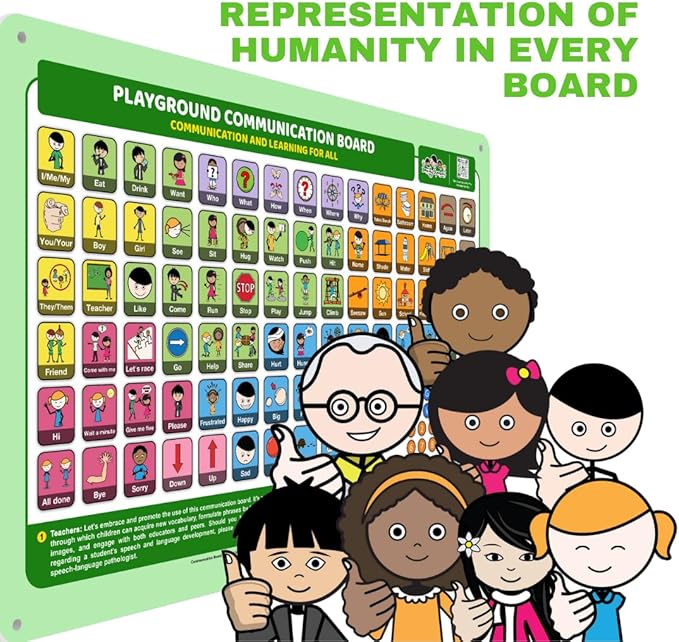 Outdoor Rated Plastic School Playground Communication Board - Weather-Proof Inclusive Communication Aid for Autism & Inclusive Play