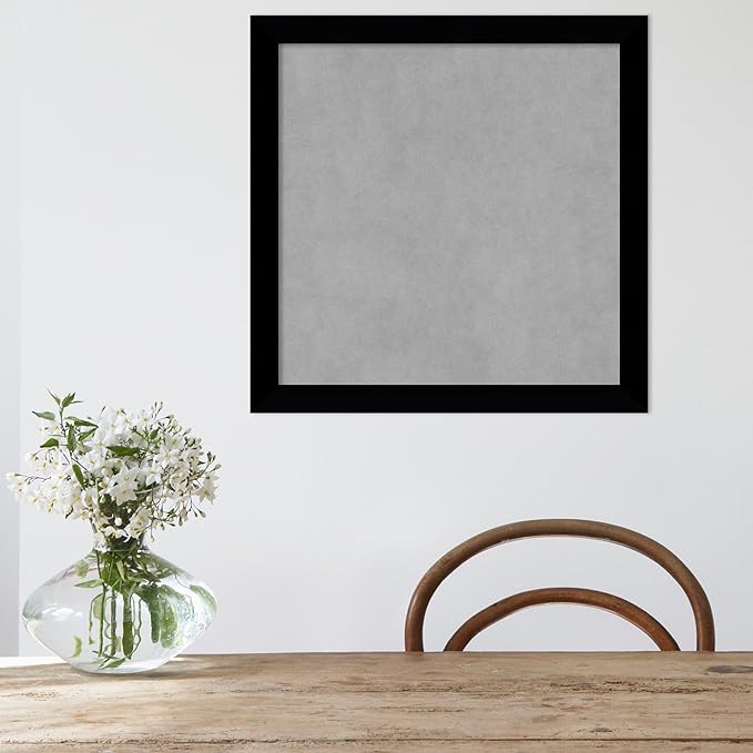 Amanti Art Black Framed Magnetic Board 23x23 Medium Vision Board for use with Magnets, 100% Metal Sheet to Display Items as Office Decor or for Home Organization in mudroom, Kitchen or Kids Room