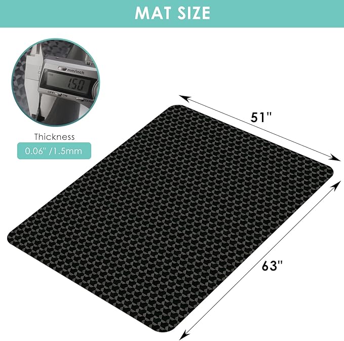 Vicwe Office Chair Mat for Hardwood Floor, 63" x 51" Large Chair Mat, Gaming Chair Mats for Hardwood, Easy Glide for Chairs, Multi-Purpose Floor Protector Desk Chair Mats for Home Office