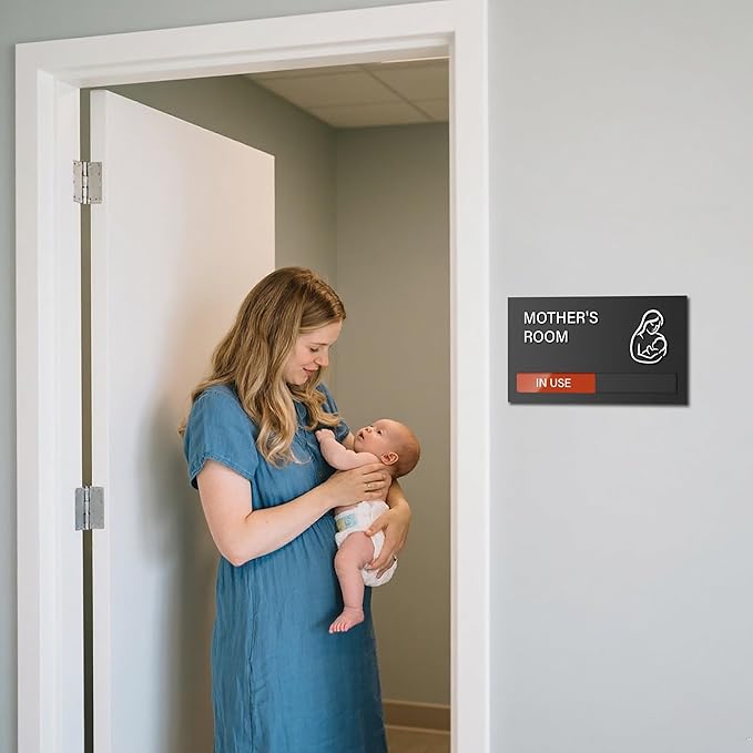 Mother's Room Sign, Lactation Room Available In Use Door Sign, Breastfeeding in Progress Do Not Disturb, Privacy Vacant Occupied Nursing Slider Business Office Signs