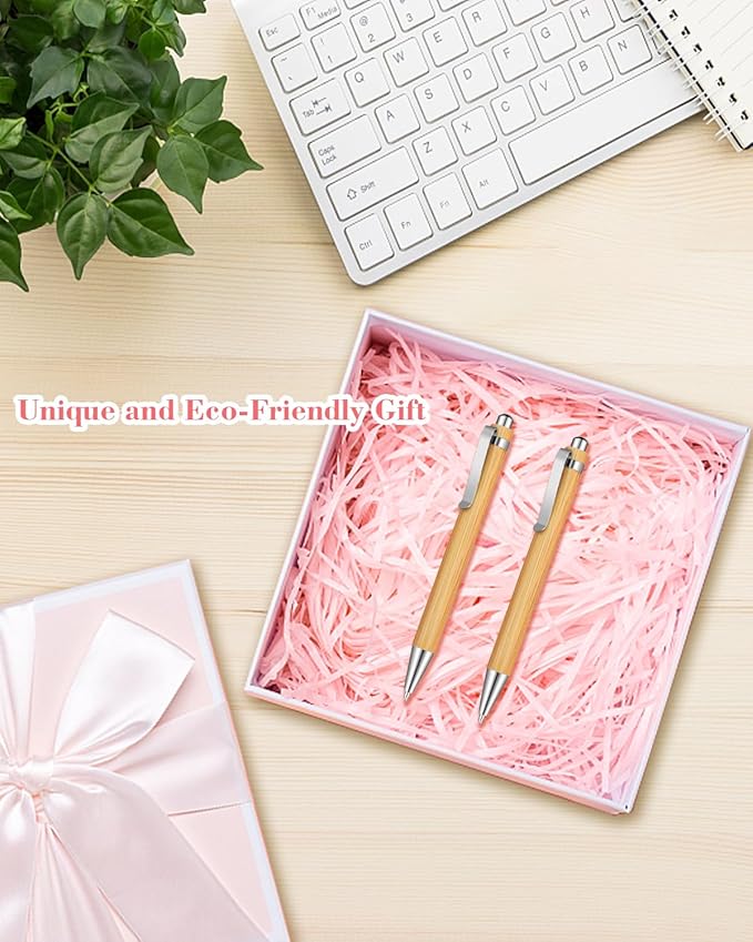 lyforx 250pcs Bamboo Pens Bulk Wooden Bamboo Pens Engraving Wooden Ballpoint Pen Customizable Gift Pen Bulk
