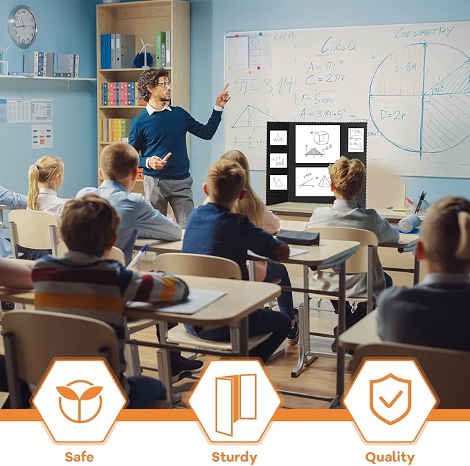 Ctosree 18 Pcs 14 * 22inch Tri Fold Poster Board Bulk, Science Fair Project Display Paperboard, Single Wall, Lightweight Presentation Board (Black)