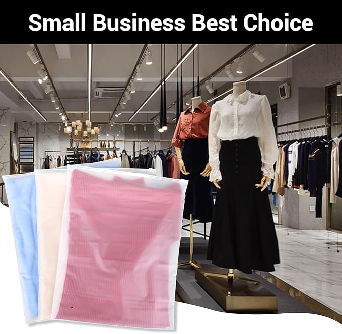 Svaldo Clothing Bags, 100 Count 16x20 inch Extra Large Frosted Zipper Plastic Bags for Clothes, Sweater Dress, Jeans, Jacket, T Shirt Packaging Shipping, 3 Mil, with Vent Holes