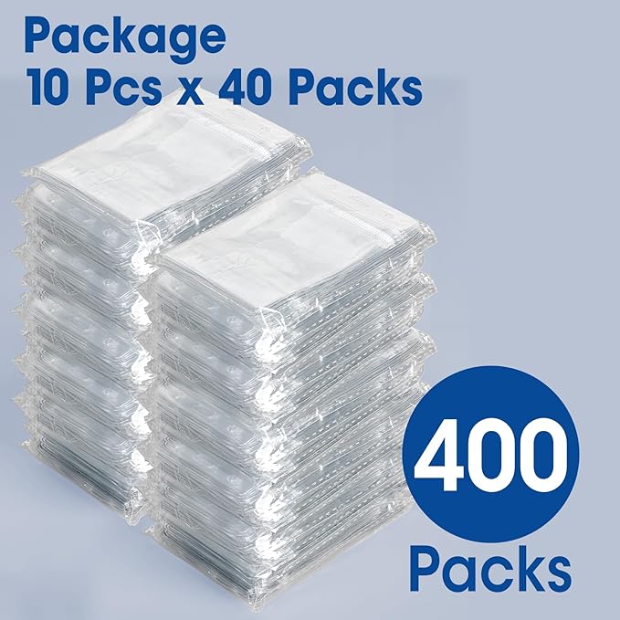 400 Pcs Vertical Badge Holders, Waterproof ID Badge Holder, Clear ID Card Holder with Resealable Zip for Proximity Cards, RFID, Credit Cards