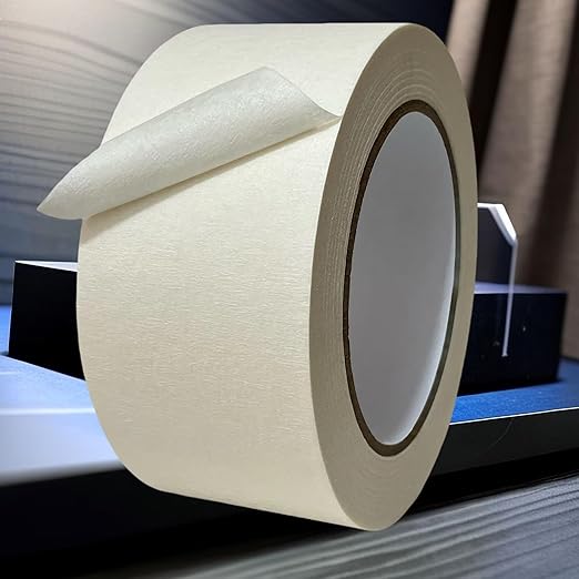 MCOTOP Wide Masking Tape (2In x 55Yard -Beige White), Strong Adhesive, for Home, Office, School Stationery, Painting, Labeling, Edge Finishing, DIY Crafts Arts Use,General Purpose