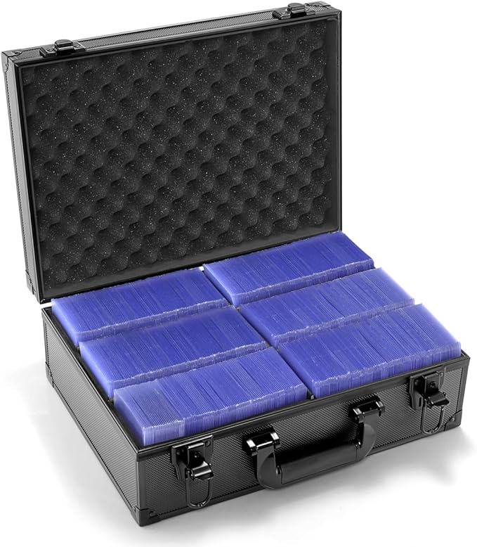 MewVeer Top Loader Case, Trading Card Storage Box with Key Lock for Sports Cards, Trading Cards, Hard Case Holds 600+ Top Loaders or 130+ 35pt One Touch