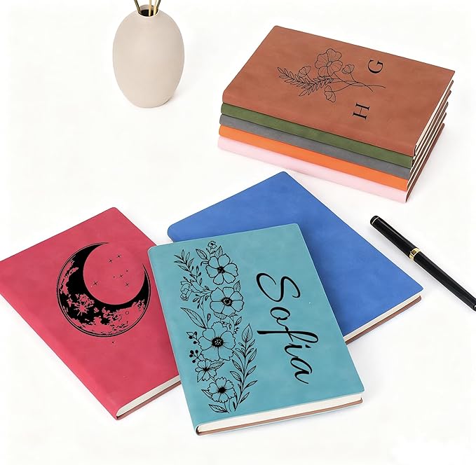 Bliver Personalized Notebook Custom Leather Bound Journals for Writing Daily Engraved Notebooks Gift for Best friends,Women,Teacher
