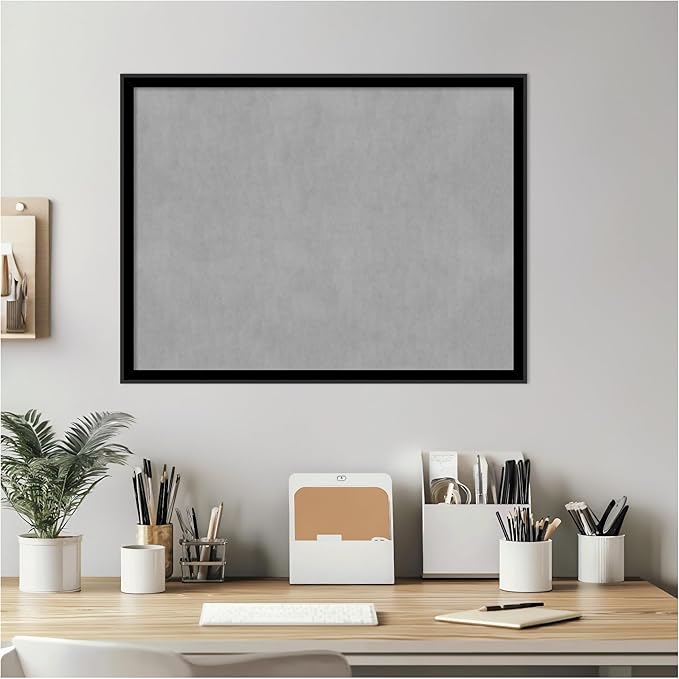 Amanti Art Black Framed Magnetic Board 19x25 Medium Vision Board for use with Magnets, 100% Metal Sheet to Display Items as Office Decor or for Home Organization in mudroom, Kitchen or Kids Room