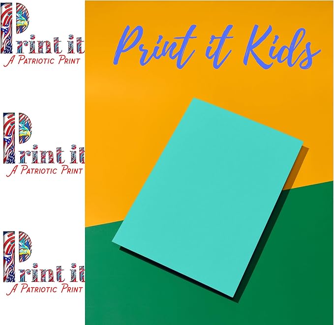 Printit Colors Multipurpose Paper, 20 lbs., 8.5" x 11", Turquoise, 500 Sheets/Ream – Premium Colored Copy Paper for Printing, School, and Office Use
