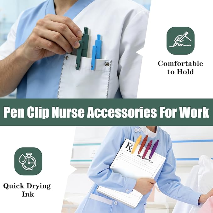 Piochoo Gel Pens,8 Pcs Black Ink Pens for Women, 0.5mm Fine Point Smooth Writing, High-End Series Retractable Pen for Journaling Note Taking Sketching No Bleed for Women Girls Nurse Teacher
