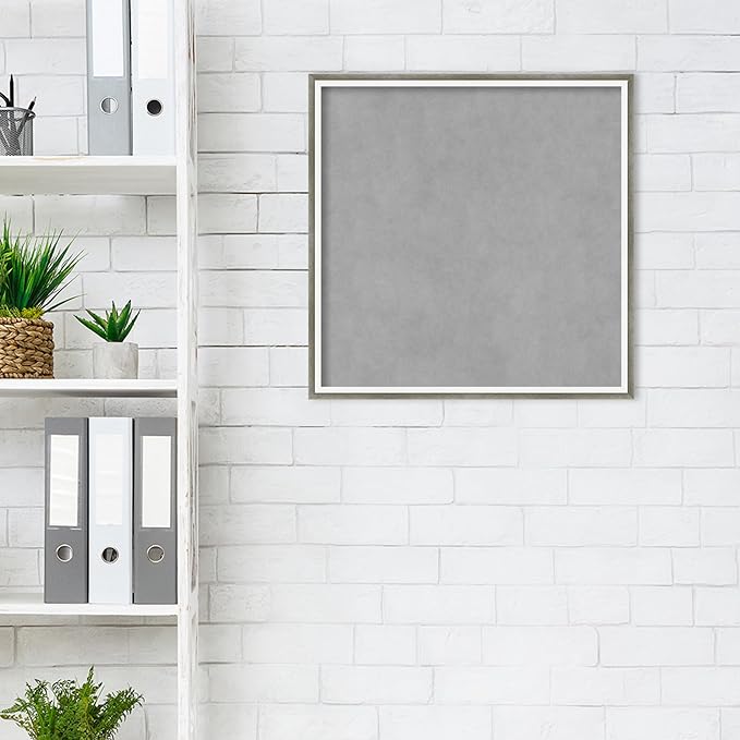 Amanti Art Silver Framed Magnetic Board 21x21 Medium Vision Board for use with Magnets, 100% Metal Sheet to Display Items as Office Decor or for Home Organization in mudroom, Kitchen or Kids Room