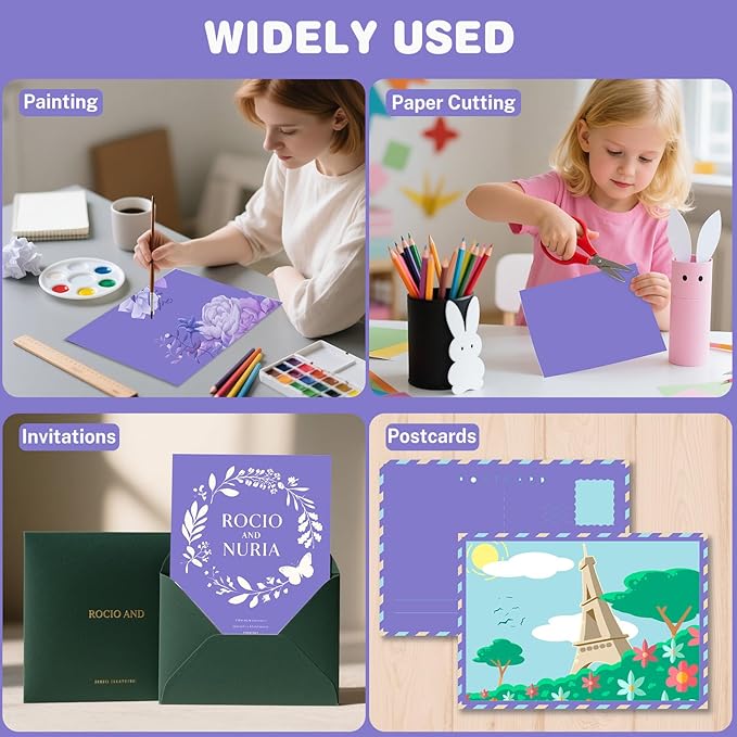 Cardstock 8.5 X 11, 40 Sheets, Dark purple Card Stock, 75lb/ 200gsm Copy Paper, Cardstock Printer Paper For Art, Drawing, Invitations, DIY Cards, Craft, Construction, School & Office Supplies