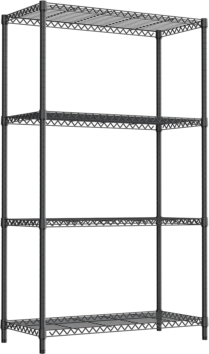 M MZG Standing Shelf Units Wire Rust-Proof Outdoor Storage Shelving 4-Tier Utility Shelving Unit for Garden Home,Kitchen,Office Dark Grey 17.7" D x 35.5" W x 59.4" H