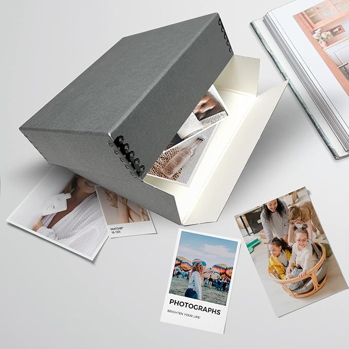 Lineco Museum Archival Storage Box, 8.75x10.75x3 in. Drop Front Design. Acid-Free with Metal Edge. Organize Photos, Pictures, Prints, Documents, Crafts, DIY. Gray, 2 Pack