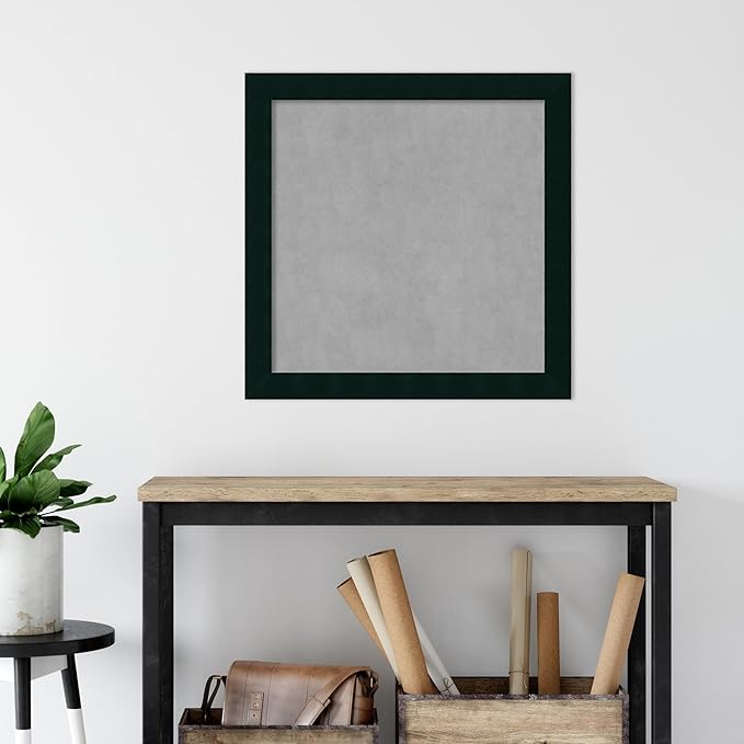 Amanti Art Black Framed Magnetic Board 28x28 Medium Vision Board for use with Magnets, 100% Metal Sheet to Display Items as Office Decor or for Home Organization in mudroom, Kitchen or Kids Room