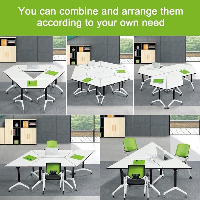 Foldable Conference Room Tables,Flip Top Mobile Training Table,Modern Meeting Table with Silent Wheels,Mobile Conference Tables,47.2 "x23.6 x 29.5 Meeting Room Tables for Office Training (8pack)
