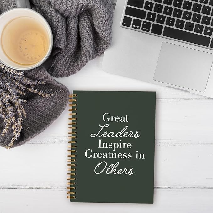 OXW Leadership Gifts Notebook Journal, Leader Gifts for Women Men, Meeting Notebook for Work, Thank You Gifts for Leader Boss Mentor Supervisor, Dark Green Spiral Notebook 5.5 x 8.3