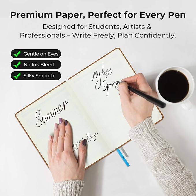 IN-LUXPRO Planner 2026 Daily Weekly and Monthly,6.5"x3.75",12 Months Spiral Bound Calendar Agenda with Self-adhesive Pen Holder,2026 Appointment Book with Vegan Leather Soft Cover,Brown