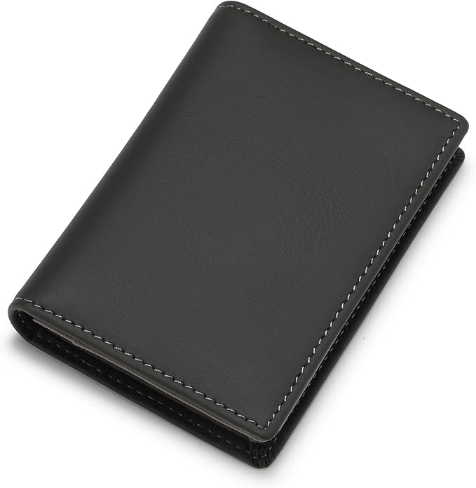 Leather Business Card Case Holder for Men & Women, Italian Calfskin