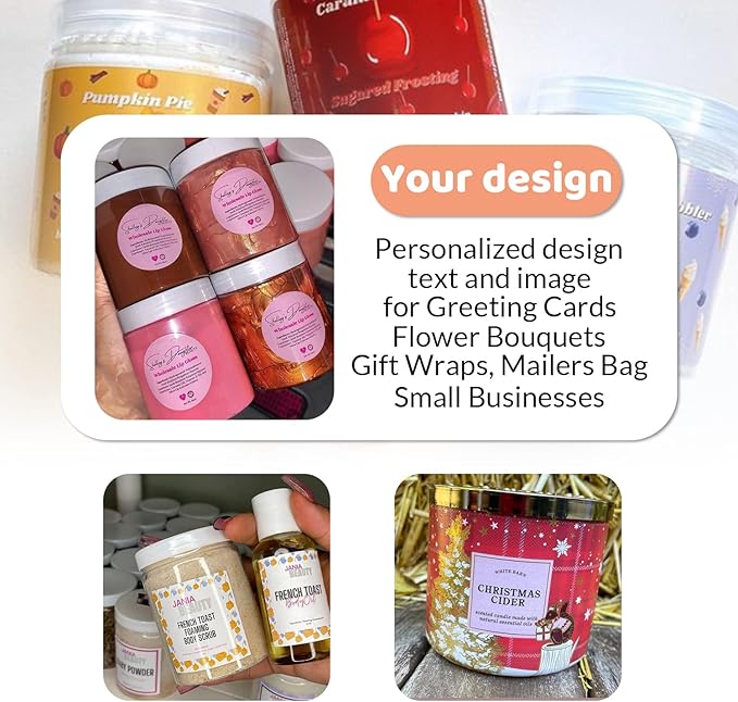 Custom Personalized Labels - 100-500 Stickers With Any Image, Logo, and Text for Business, Thank You Labels (Fancy Frame, 5x2 Inch)