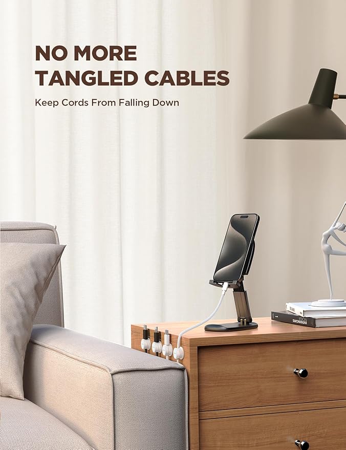 9 Pack Cable Management Cord Holder, JOYROOM Magnetic Cable Clips Adhesive Wire Hider, Cord Organizer for Desk Bedside Nightstand Table Desktop USB Wall Car Office Workspace Accessories