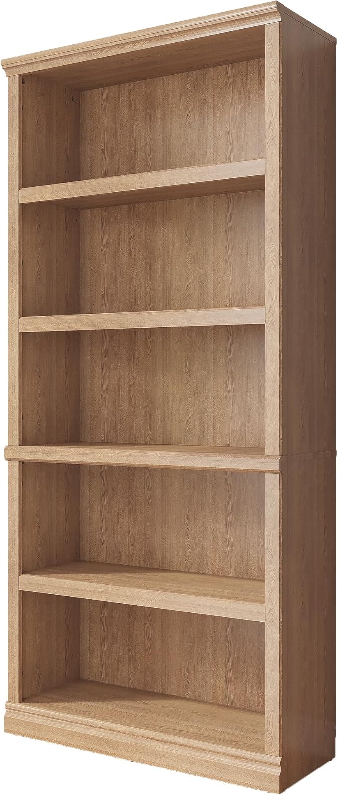 Bevfint 70 in Tall Bookcase, White Bookshelf Open Storage 5-Tier Shelves, 33 inch Wide Floor Standing Indoor Furniture, Book Cases for Home School Library Office Bedroom Kids, Oak 5 Tiers