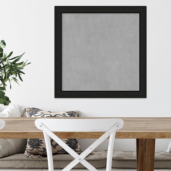 Amanti Art Black Framed Magnetic Board 23x23 Medium Vision Board for use with Magnets, 100% Metal Sheet to Display Items as Office Decor or for Home Organization in mudroom, Kitchen or Kids Room