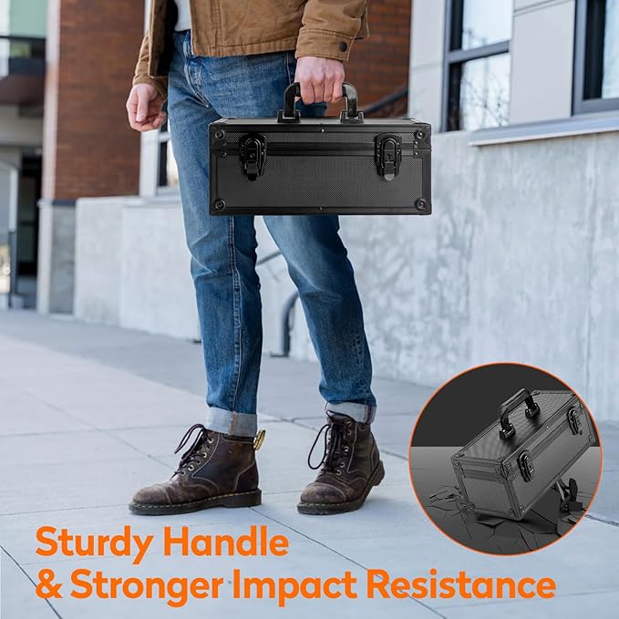 MewVeer Top Loader Storage Box with Key Locks, Trading Card Storage Case, Sports Card Box & Hard Cases Holds up to 300+ Top Loaders, 76 One Touch (35pt), 48 PSA/GMA, 43 CSG, 41 SGC, 36 BGS/HGA