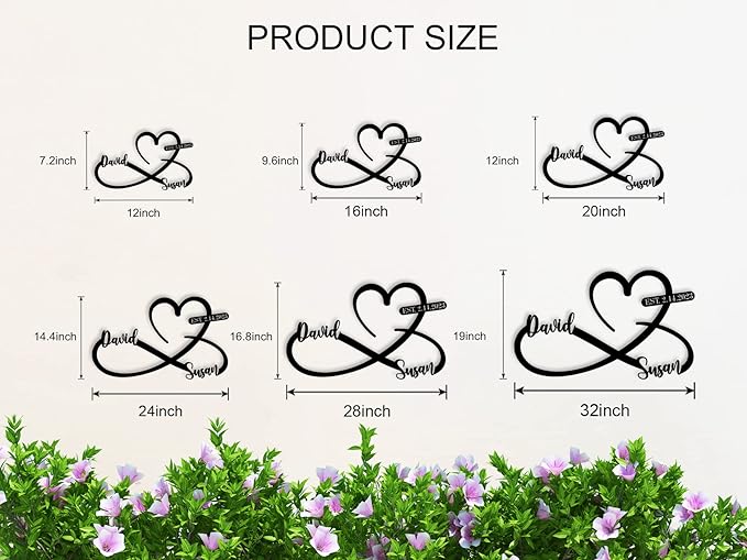 Custom Metal Heart and Infinity Wall Art Valentines Day Wedding Gifts Housewarming Gift Love Metal Sign Infinity Metal Sign Heart Metal Wall Art Love Heart Metal Sign