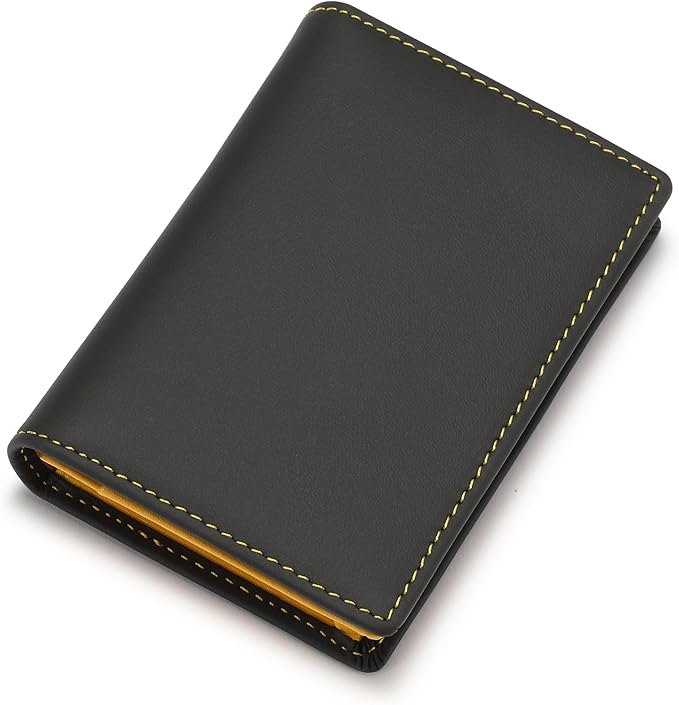 Leather Business Card Case Holder for Men & Women, Italian Calfskin