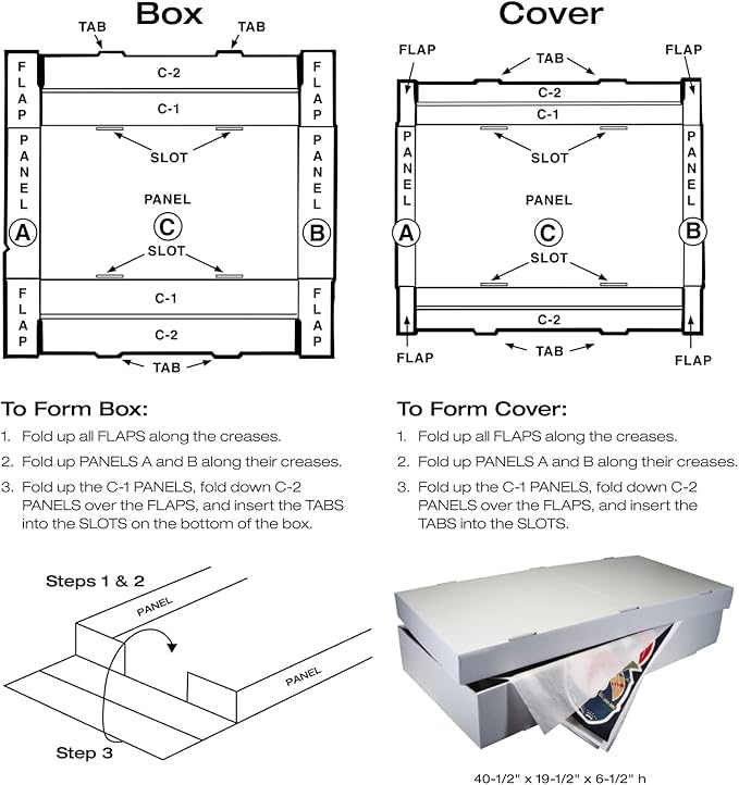 Lineco, Under Bed Storage Bins, Large Capacity Box with Lid, Archival Containers for Organizing Wedding Dress, Quilts, Gowns, Family Heirlooms, Forever Keepsake Garment, 40x18x6 Inch