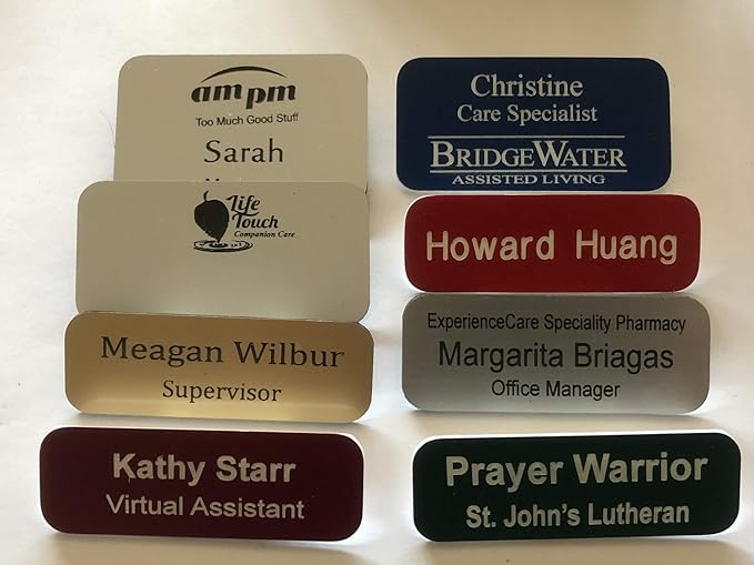 Better Badges Engraved Custom Name Tags Up to 3 Lines of Engraving
