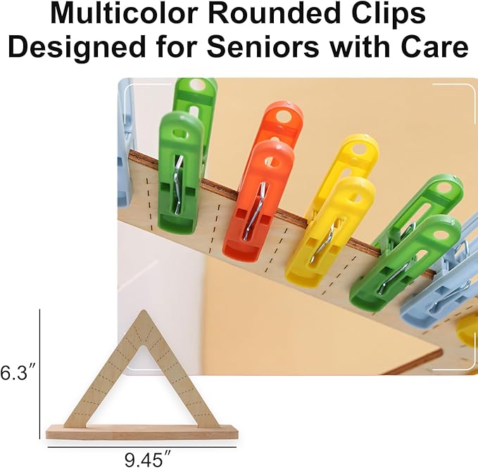 Dementia Activities for Seniors - Wooden Color Matching Clip Game Designed for Alzheimers Elderly, Activities & Memory Games for Dementia Seniors Patients