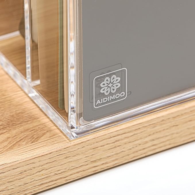 AIDIMOO Acrylic Magazine File Holder, 5 Vertical Compartments Desk Document Sorter Organizer, Clear Folder Rack Binder for Office/Documents/Classroom, for Home, Tablet, Magazines, Books & Accessories