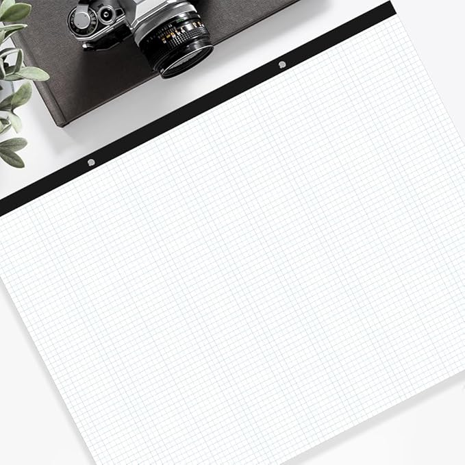 (2-Pack) Large Engineering Graph Paper - 22" x 17" Grid Paper, 100 Sheets/200 Pages, 4"x4" Grid Pad Giant Drafting Pad Sketching Graph Paper for Engineer Architect Designer Mathematician Draftsman