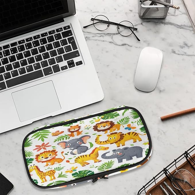 Pardick Pencil Case,Cute Animals Big Capacity Pencil Pouch Coin Pouch Stationery Organizer For Teen School