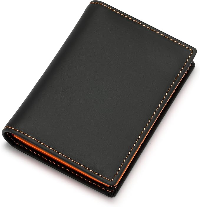 Leather Business Card Case Holder for Men & Women, Italian Calfskin