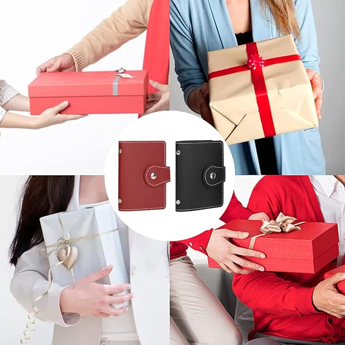 PRIVILLA 2 Pcs Credit Card Holder and business card holder,Sd Card Holder Each Has 26 Card Organizers, 2024 New Credit Card Holders book for Men and Women.