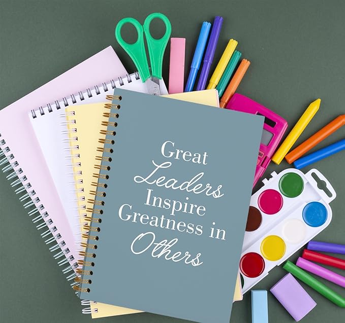 OXW Blue Meeting Notebooks for Work, Leadership Gifts Office Work Notebook Journal for Writing Note Taking, Thank You Gifts for Women Men Leader Boss Mentor Principal Manager, 5.5"x8.3"