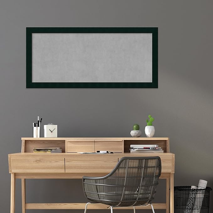 Amanti Art Black Framed Magnetic Board 24x52 Oversize Vision Board for use with Magnets, 100% Metal Sheet to Display Items as Office Decor or for Home Organization in mudroom, Kitchen or Kids Room