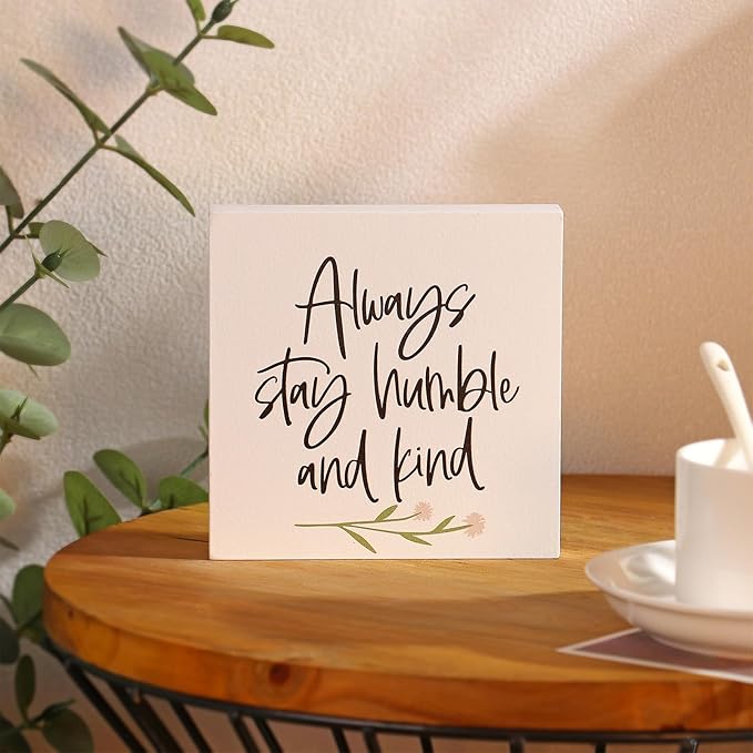 3 PCS Inspirational Wooden Box Signs for Home, Office, Desk Decor, Motivational Affirmations with Rustic Design for Living Room, Bedroom, Kitchen