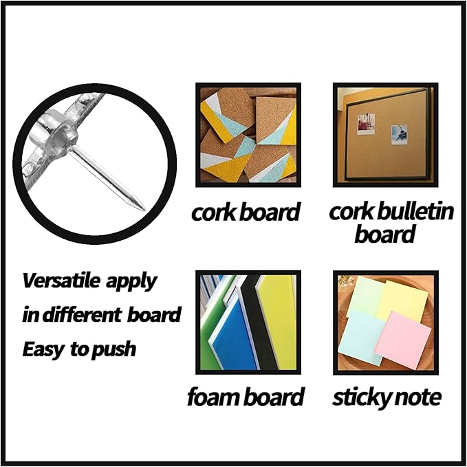Silver-Tone Airplane Push Pins 30 Pack - Metal Thumb Tacks for Cork Bulletin Board,Photos Wall,Maps,Office and Home Decoration