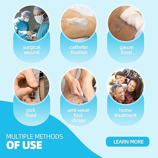 OK TAPE OKPore Transparent Medical Tape (Pack of 12) - First Aid Surgical Tape Hypoallergenic and Breathable for Wound Dressing Care, Latex Free, 1in x 10yds